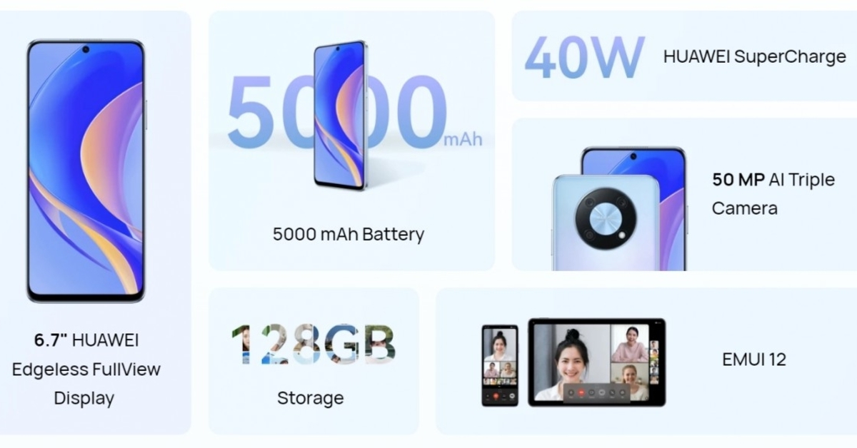 Huawei เปิดตัว nova Y90 พร้อมกล้องหลัก 50 ล้านพิกเซลชิป Snapdragon 680 แบตเตอรี่ 5,000 มิลลิแอมป์